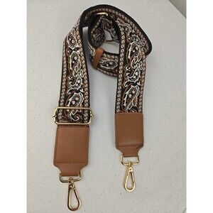 Embroidered Guitar Style Wide Clip-On Adjustable Bag Camera Purse Handbag Strap